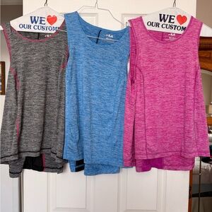Fila Women's Tank Tops - Gray, Blue, and Pink